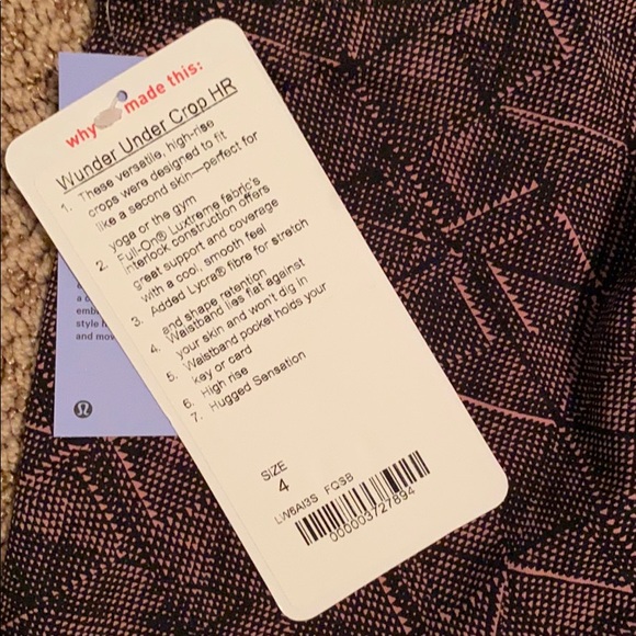 Lululemon Wunder Under Crop 21” HR Size 4 NWT - Picture 8 of 8